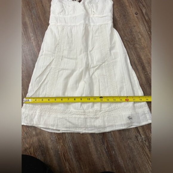 Abercrombie Kids White Lace Y2K Lined Cotton Dress Size XL Preppy Cute Summer - Picture 5 of 8